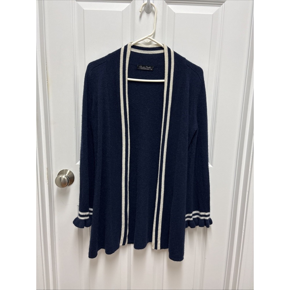 CLAUDIA NICOLE NAVY CASHMERE LONG CARDIGAN - S/P